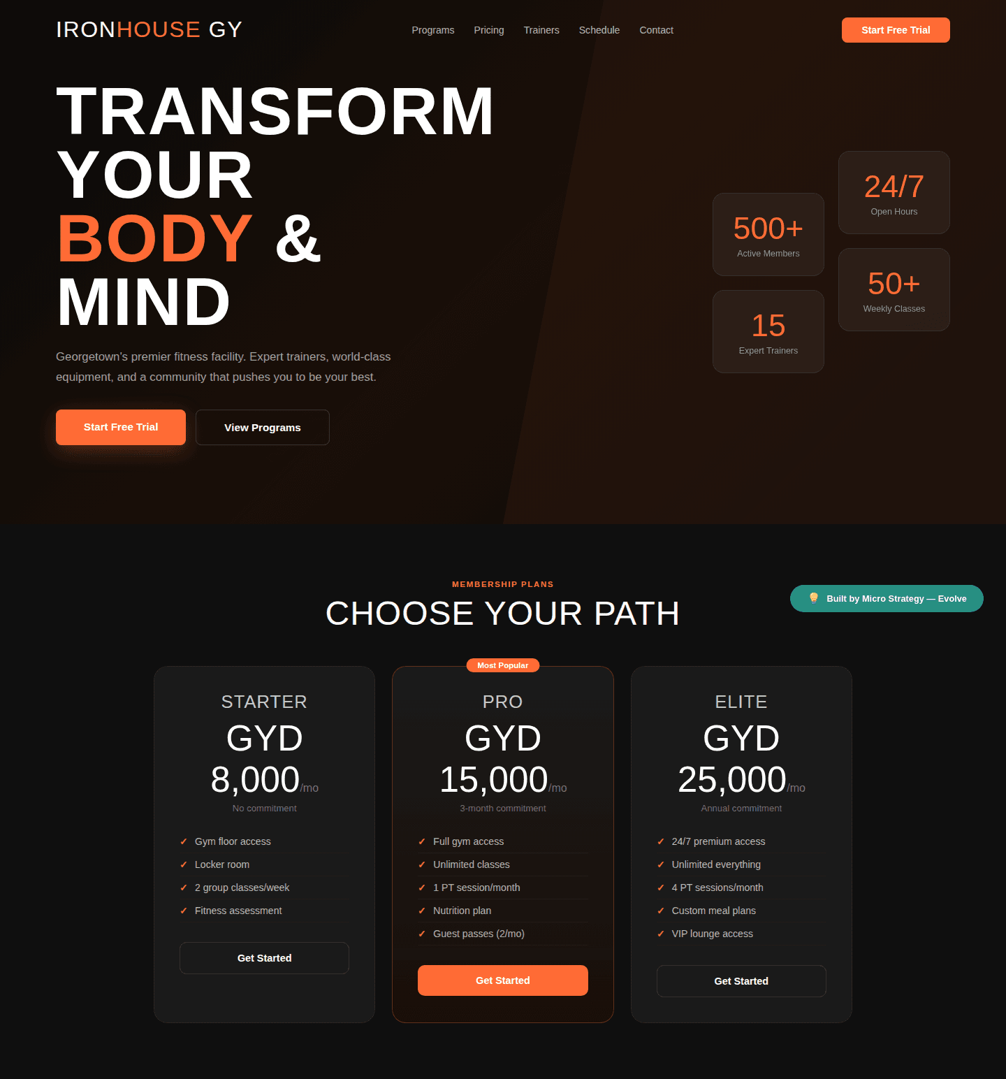 Fitness & Gym Website